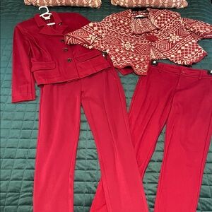 CAbi Red Women's Pantsuit Set & Bundle